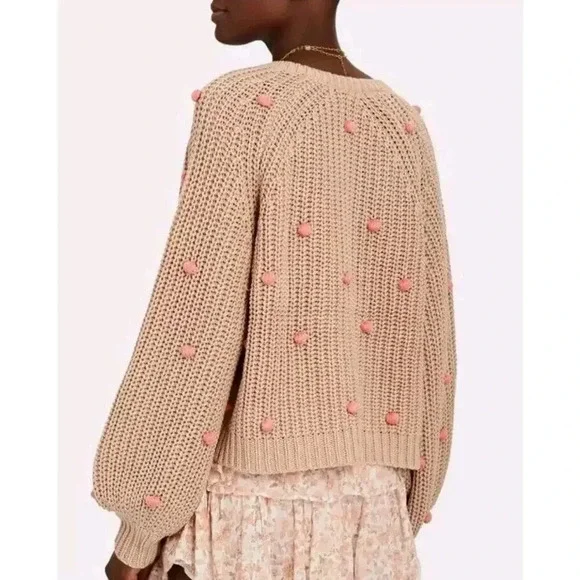 The Great Pink Bobble Sophomore Crew Neck Knitted Cardigan Sweater Sz 1 …